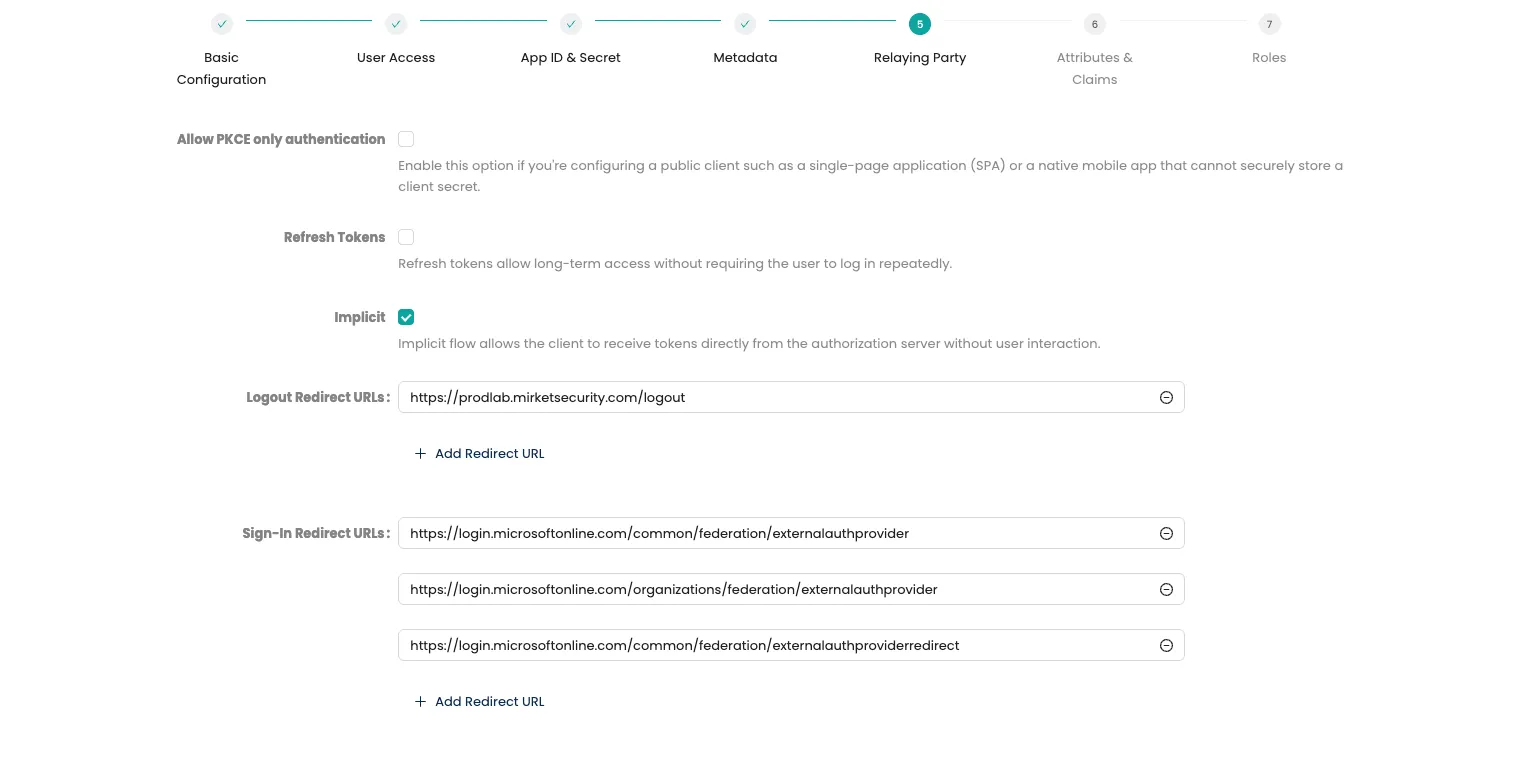 OAuth 2.0 authorization framework and client redirect configuration in Mirket SSO
